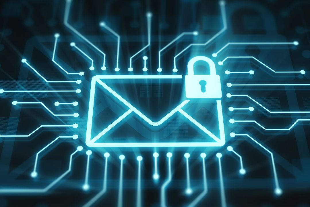 secure email envelope with lock